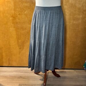 Eileen Fisher Charcoal Silk & Cotton Maxi Skirt